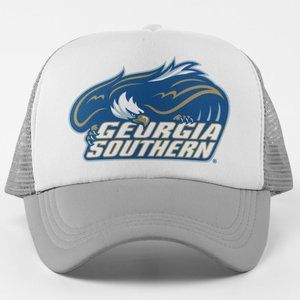 NEW Georgia Southern Eagles Retro Logo Foam Trucker Snapback Hat 2-TONE GREY